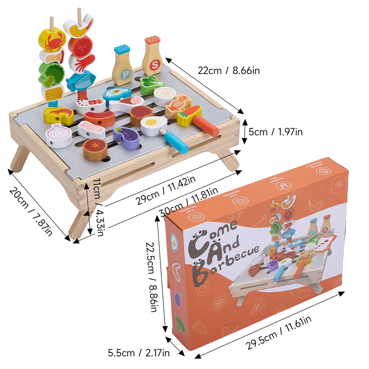 Wooden BBQ Grill Playset