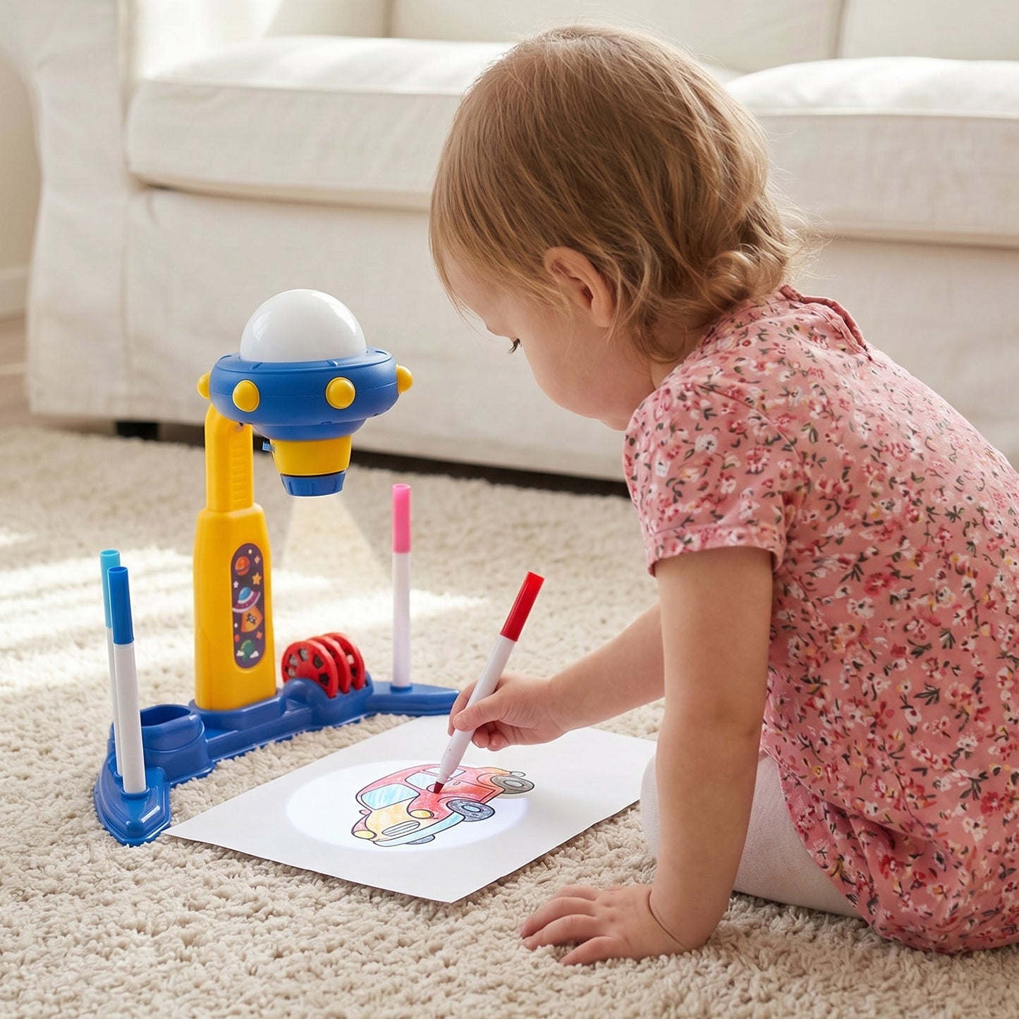 32 Patterns UFO-Themed Desktop Drawing Projector Kit for Kids