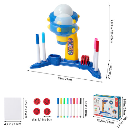 32 Patterns UFO-Themed Desktop Drawing Projector Kit for Kids