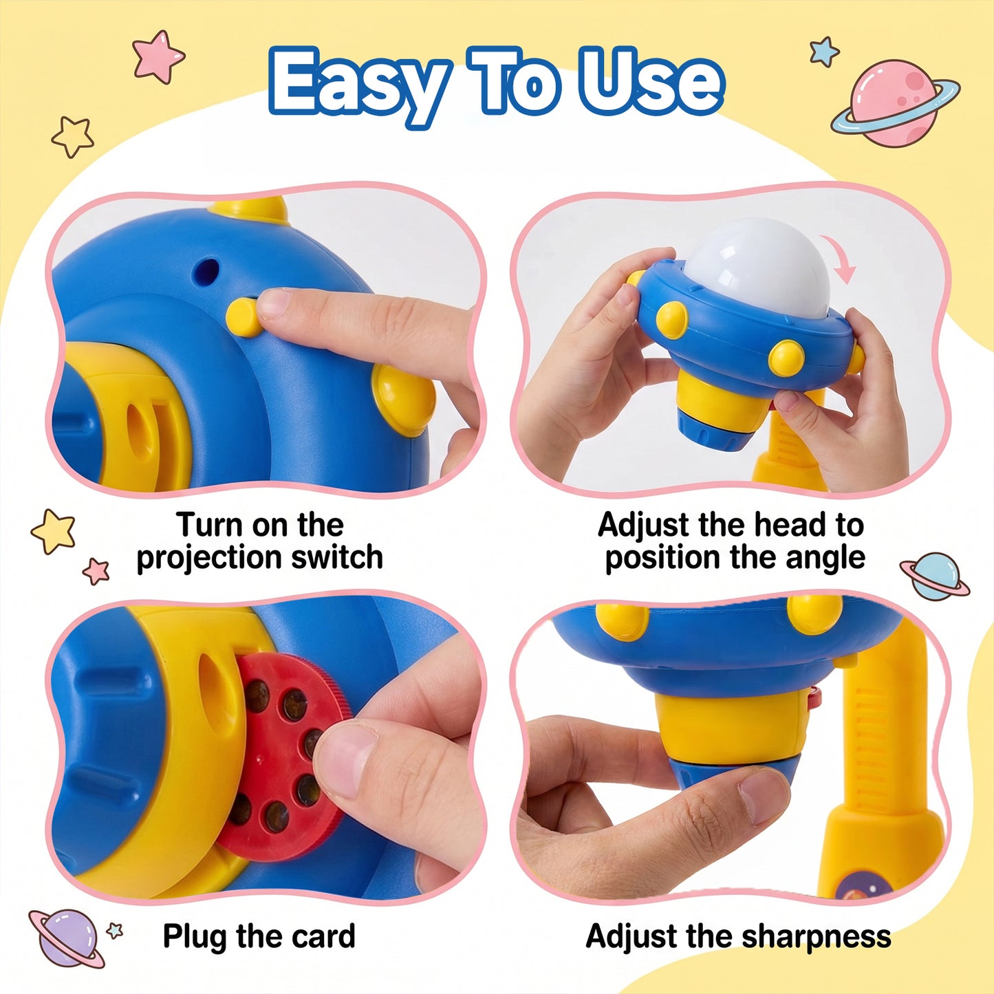 32 Patterns UFO-Themed Desktop Drawing Projector Kit for Kids