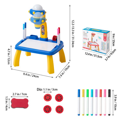 32 Patterns UFO-Themed Drawing Projector Table Set for Kids