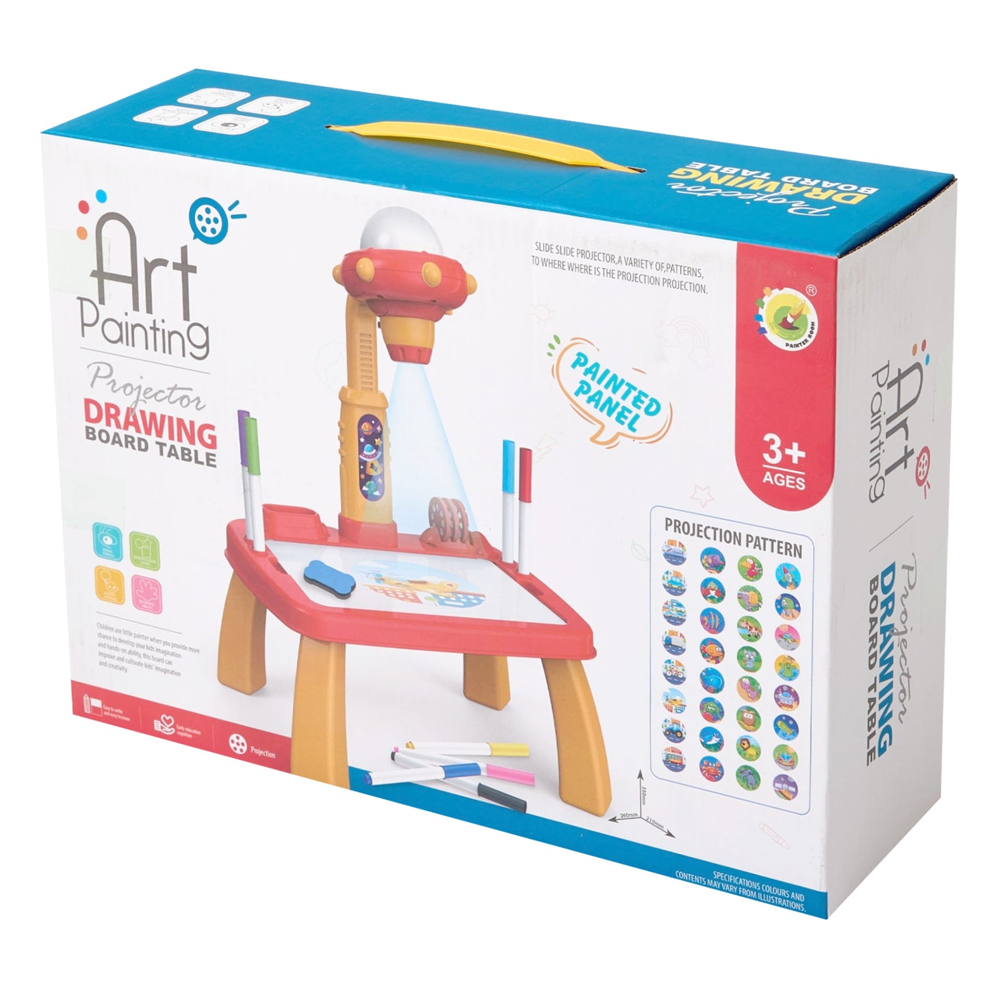32 Patterns UFO-Themed Drawing Projector Table Set for Kids