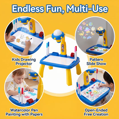 32 Patterns UFO-Themed Drawing Projector Table Set for Kids