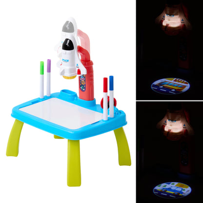 32 Patterns Rocket-Themed Drawing Projector Table Set for Kids