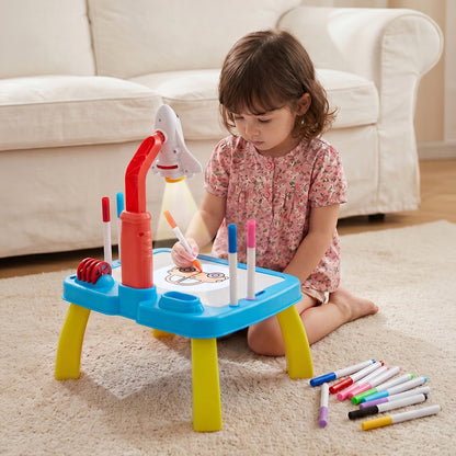 32 Patterns Rocket-Themed Drawing Projector Table Set for Kids