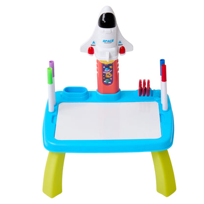 32 Patterns Rocket-Themed Drawing Projector Table Set for Kids