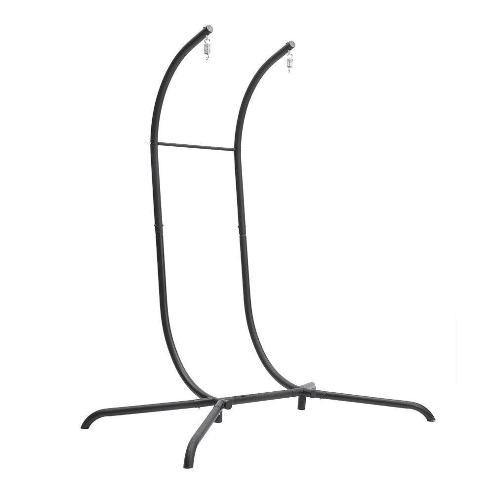Outdoor Hanging 2-Seater Swing Egg Chair with Four-Leg Stand