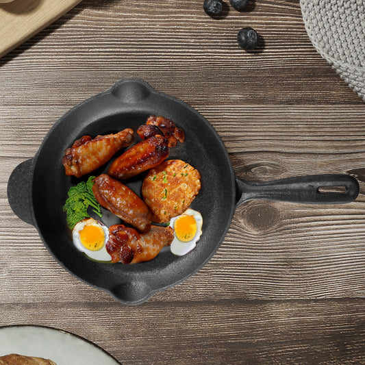 Round Cast Iron Skillet Frying Pan with Handle