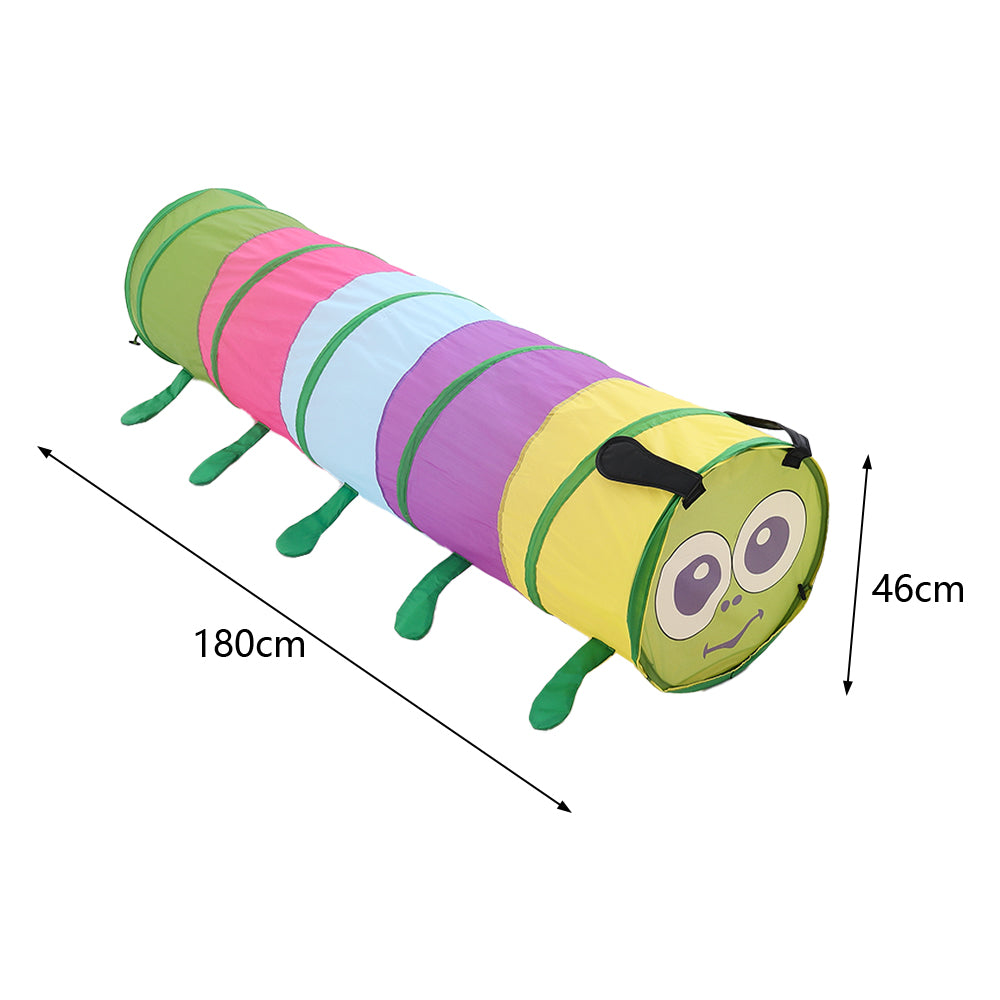 6FT Caterpillar Crawl Play Tunnel Pop-up for Kids Multicoloured