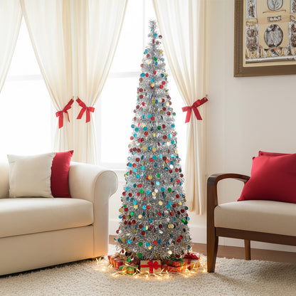 150cm Tinsel Multi Colour Christmas Tree