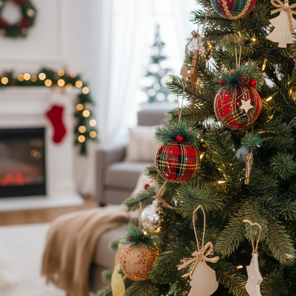Set of 9 Christmas Ball Ornaments Hanging Decorations