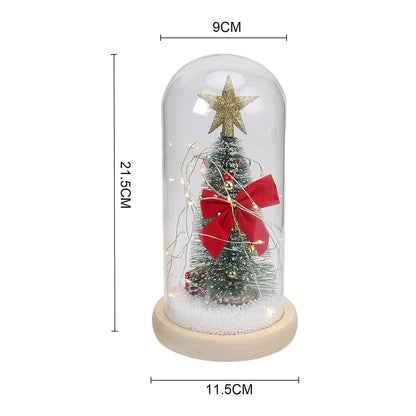 LED Glass Dome Christmas Tree Tabletop Decoration
