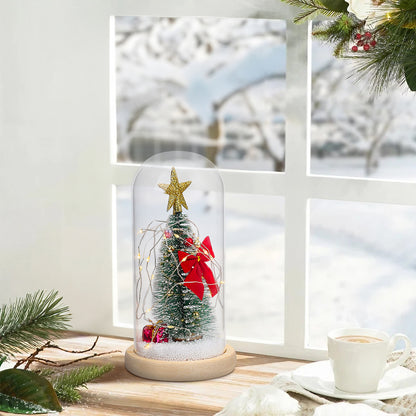 LED Glass Dome Christmas Tree Tabletop Decoration