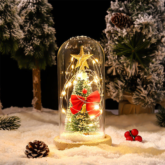 LED Glass Dome Christmas Tree Tabletop Decoration