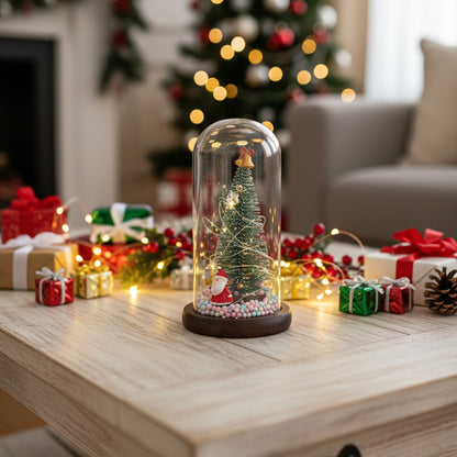 LED Glass Dome Christmas Tree Tabletop Decoration
