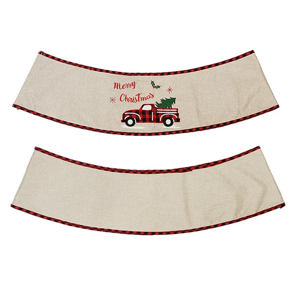 Burlap Merry Christmas Tree Skirt Collar
