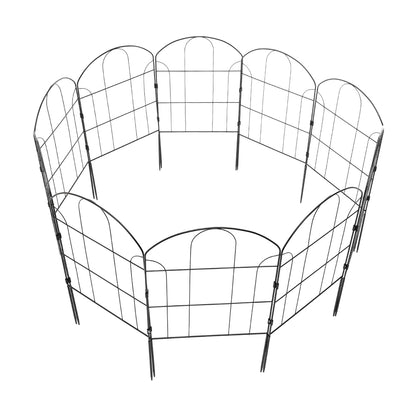 10Pcs Arched Top Iron Garden Fence