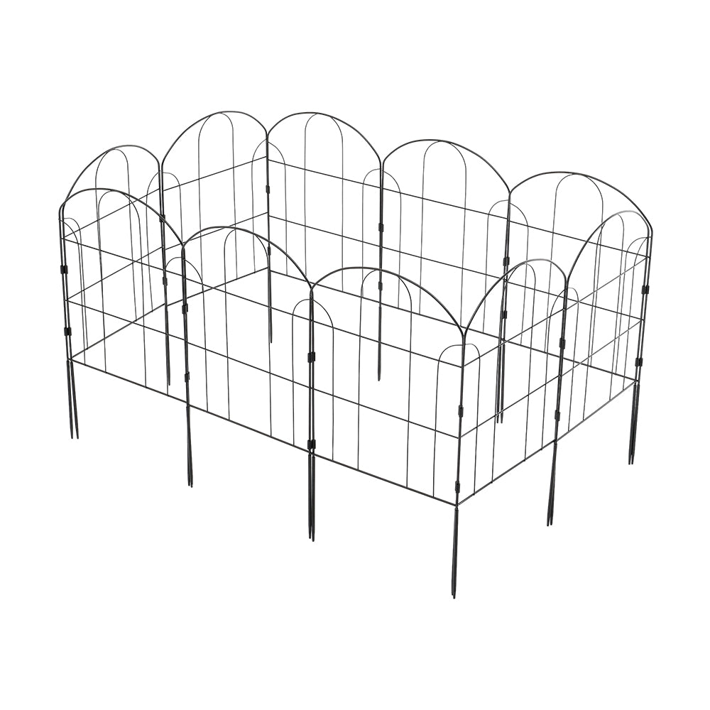 10Pcs Arched Top Iron Garden Fence