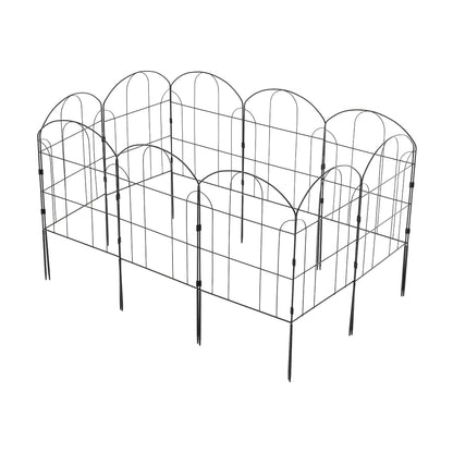 10Pcs Arched Top Iron Garden Fence