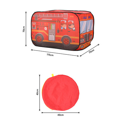 Fire Engine-Themed Play Tent with 2 Top Openings