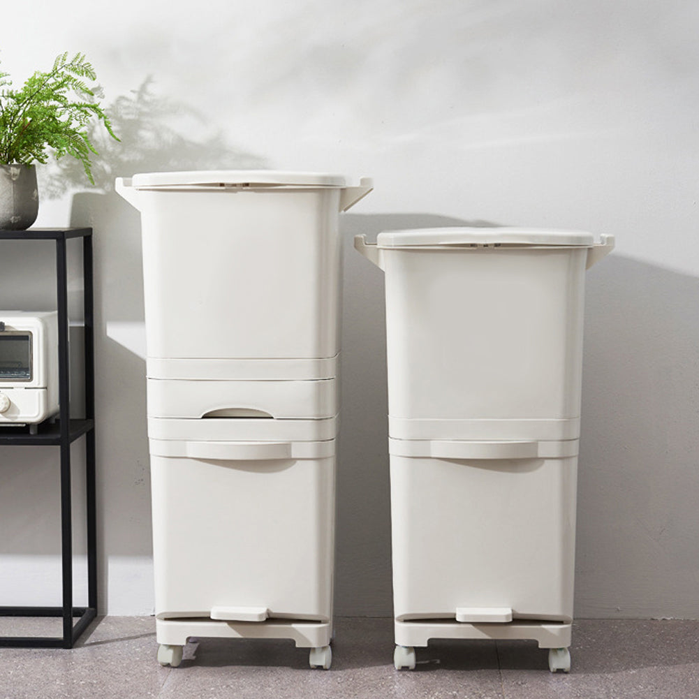 White Rubbish Dustbin Recycling Bin Rubbish Trash Home Kitchen