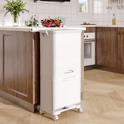 White Rubbish Dustbin Recycling Bin Rubbish Trash Home Kitchen