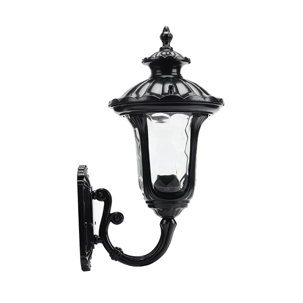 Traditional Textured Black Outdoor Wall Lantern