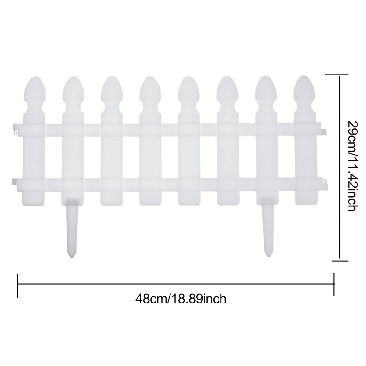 Plastic Picket Garden Fence Path Border Set of 4