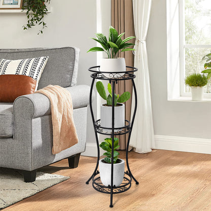3-Tier Black Iron Plant Stand
