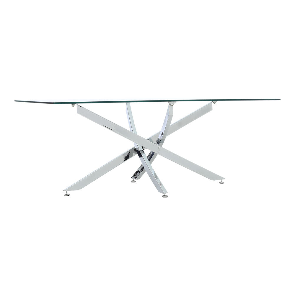 Modern and Futuristic Clear Glass Top Coffee End Table