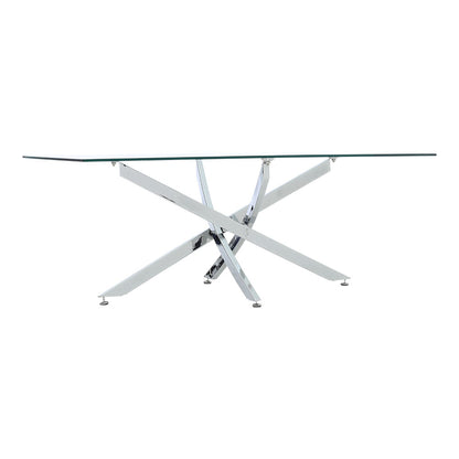Modern and Futuristic Clear Glass Top Coffee End Table
