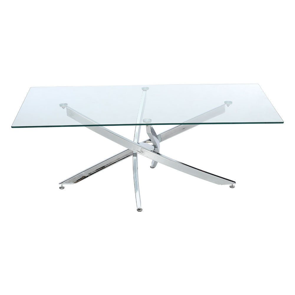 Modern and Futuristic Clear Glass Top Coffee End Table