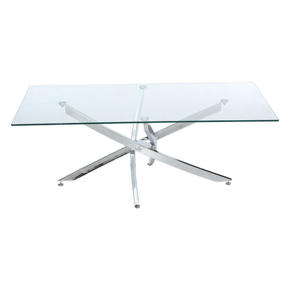 Modern and Futuristic Clear Glass Top Coffee End Table