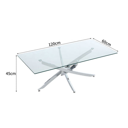 Modern and Futuristic Clear Glass Top Coffee End Table