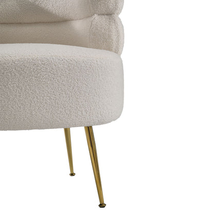Curved Upholstered Single Sofa Accent Chair