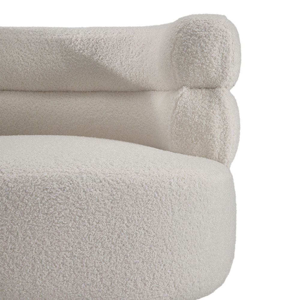Curved Upholstered Single Sofa Accent Chair
