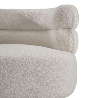 Curved Upholstered Single Sofa Accent Chair