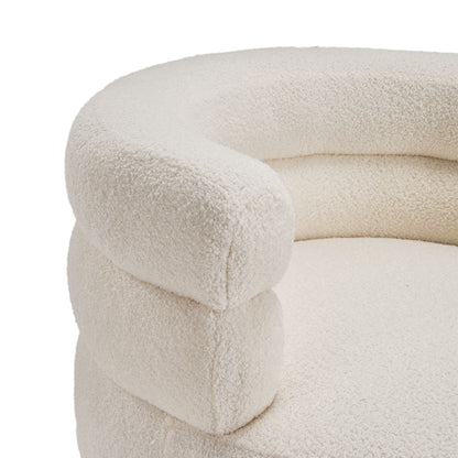 Curved Upholstered Single Sofa Accent Chair