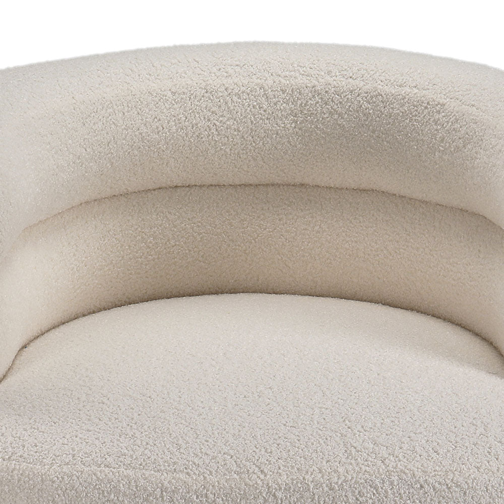 Curved Upholstered Single Sofa Accent Chair