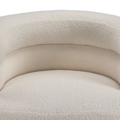 Curved Upholstered Single Sofa Accent Chair