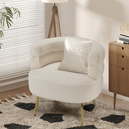 Curved Upholstered Single Sofa Accent Chair