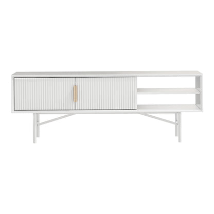 White Striped Wooden TV Stand