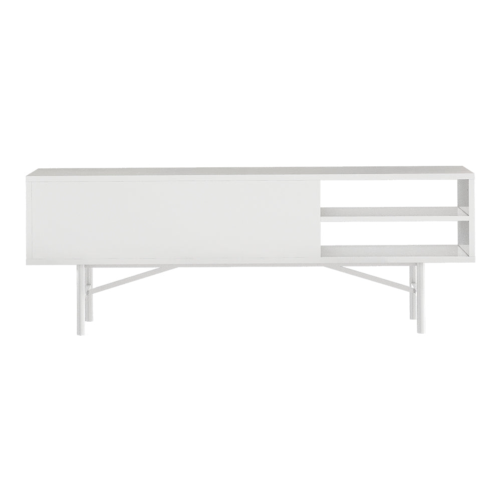 White Striped Wooden TV Stand