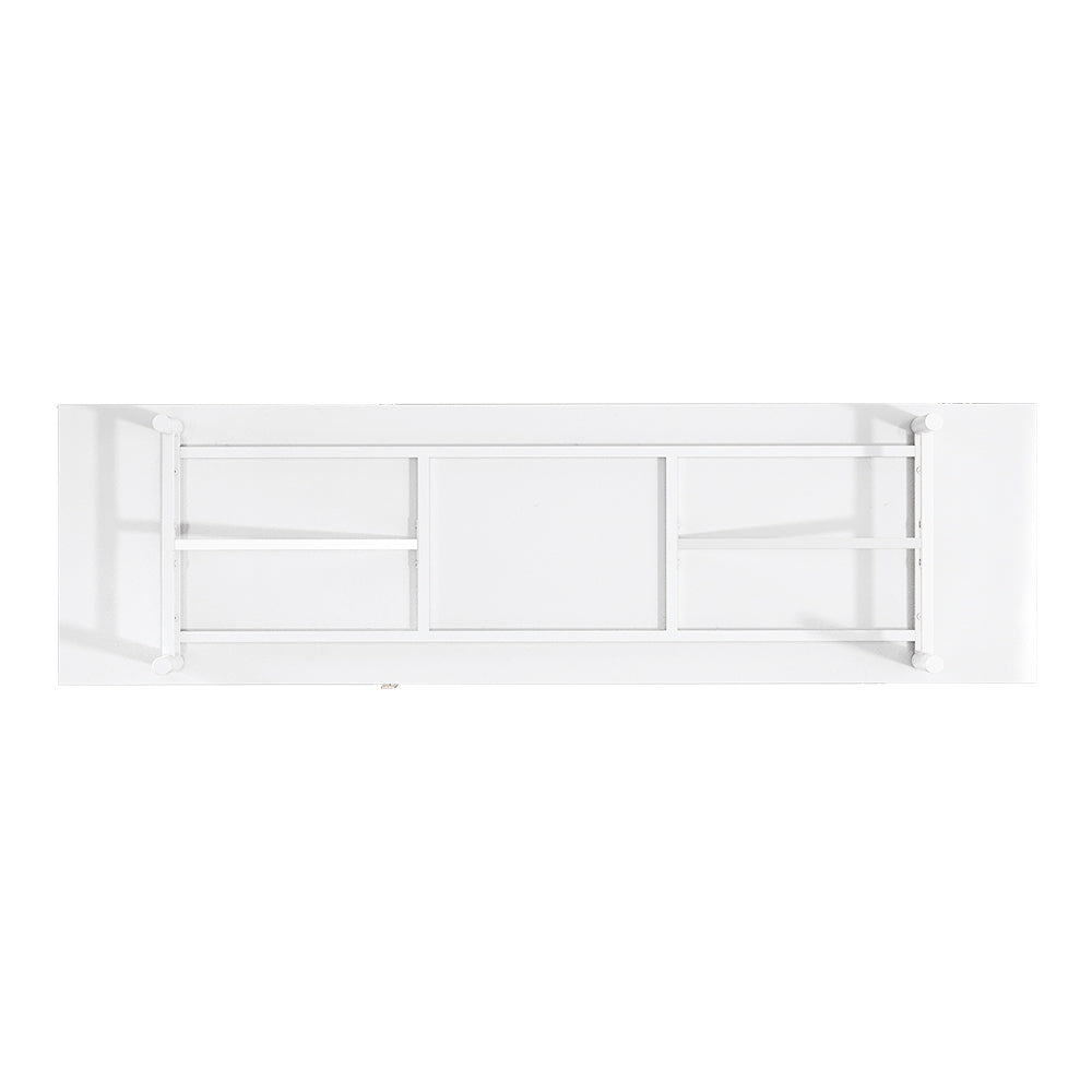 White Striped Wooden TV Stand