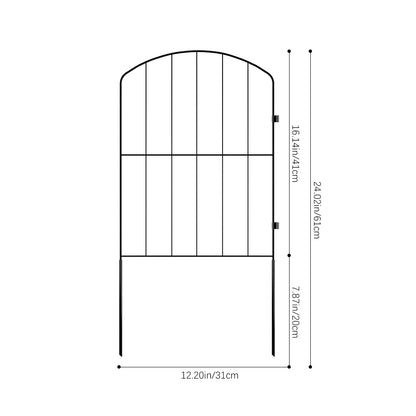 25 Panels 31x61cm Metal Garden Edging Fence Yard Borders Decor