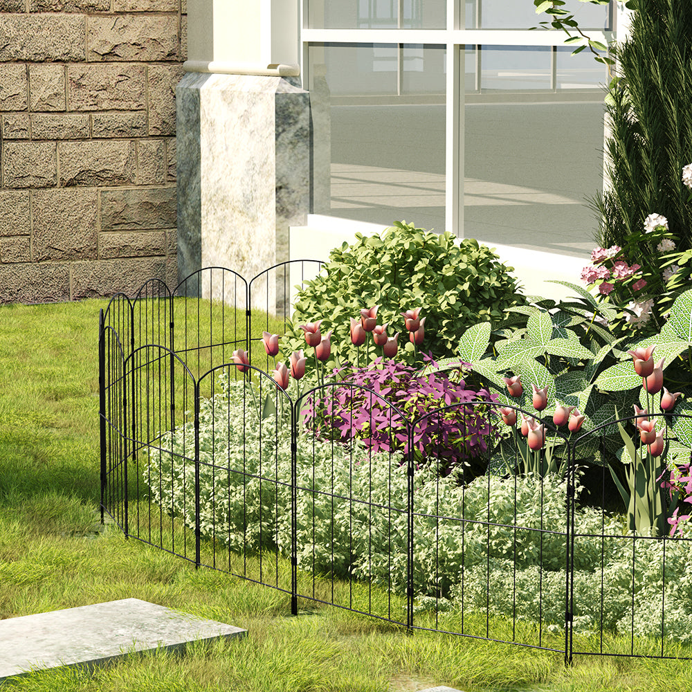 25 Panels 31x61cm Metal Garden Edging Fence Yard Borders Decor