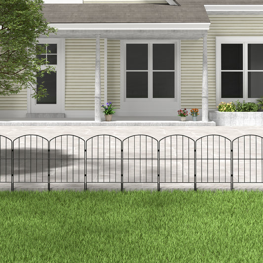 25 Panels 31x61cm Metal Garden Edging Fence Yard Borders Decor