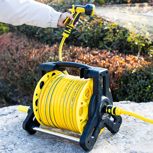 25/35m Portable Garden Watering Hose Reel Set
