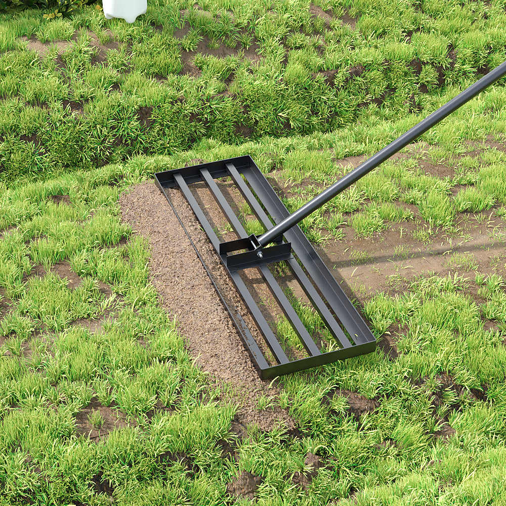 Lawn Levelling Rake with 213cm Stainless Steel Handle