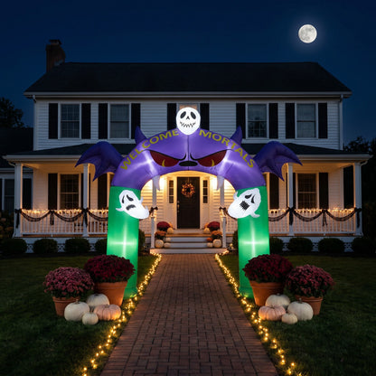8.2FT Halloween Inflatable Devil Archway Decoration with Built-in Lights